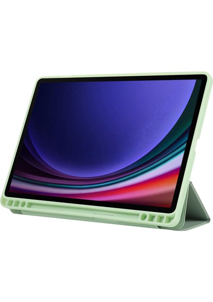 Samsung Galaxy Tab S9 tab S9 Fe Üç Katlı Stand Pu Kalem Yuvası Tablet Kılıfı (Yurt Dışından)