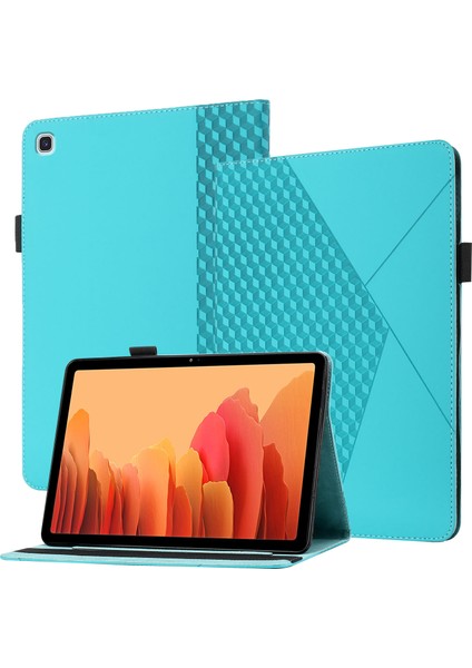 Şık Eşkenar Dörtgen Desenli Deri Koruyucu Kart Yuvaları Samsung Galaxy Tab A7 10.4 (2020) Tablet Kılıfı (Yurt Dışından)
