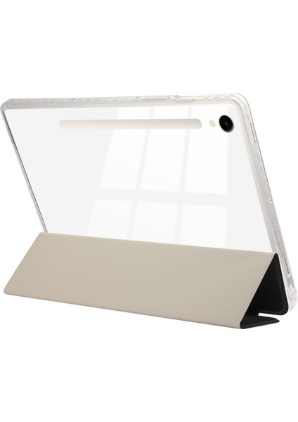 Samsung Galaxy Tab S9 s9 Fe Üç Katlı Stand Akıllı Otomatik uyandırma Deri Karbon Fiber Doku Tablet Kılıfı (Yurt Dışından) modelleri