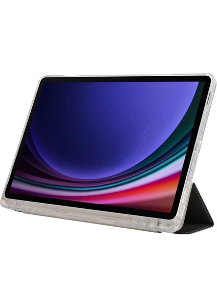 Samsung Galaxy Tab S9 s9 Fe Üç Katlı Stand Akıllı Otomatik uyandırma Deri Karbon Fiber Doku Tablet Kılıfı (Yurt Dışından) fırsatları