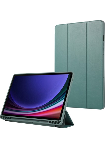 Samsung Galaxy Tab S9 tab S9 Fe Üç Katlı Stand Pu Kalem Yuvası Tablet Kılıfı (Yurt Dışından)