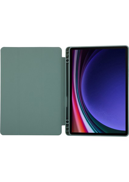 Samsung Galaxy Tab S9 tab S9 Fe Üç Katlı Stand Pu Kalem Yuvası Tablet Kılıfı (Yurt Dışından)