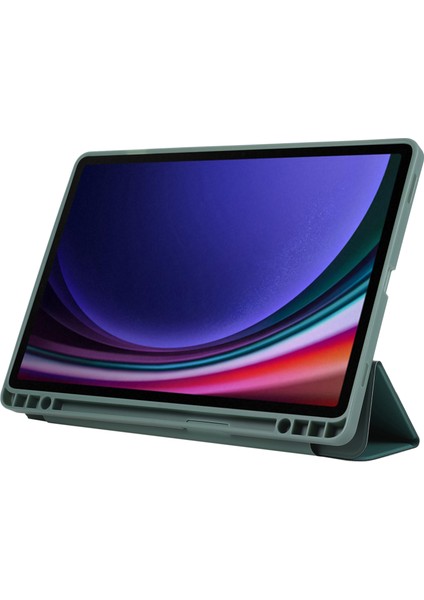 Samsung Galaxy Tab S9 tab S9 Fe Üç Katlı Stand Pu Kalem Yuvası Tablet Kılıfı (Yurt Dışından)
