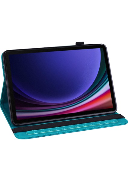 Samsung Galaxy Tab S9 Çiçek Baskılı Pu Deri Standı Tablet Kılıfı (Yurt Dışından)