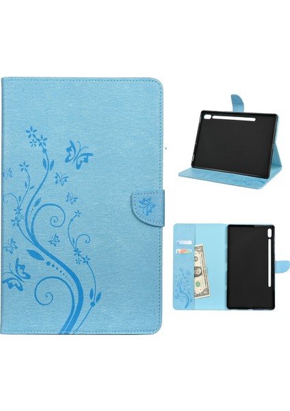 Baskı Çiçek Cüzdan Deri Çevirme Samsung Galaxy Tab S6 T860 T865 Tablet Kılıfı (Yurt Dışından)