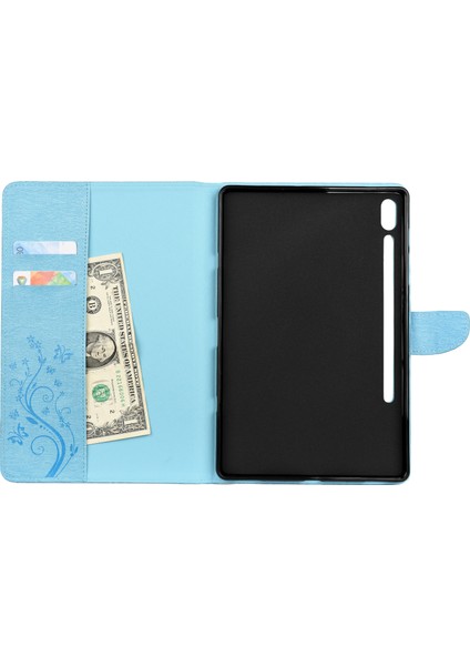 Baskı Çiçek Cüzdan Deri Çevirme Samsung Galaxy Tab S6 T860 T865 Tablet Kılıfı (Yurt Dışından)
