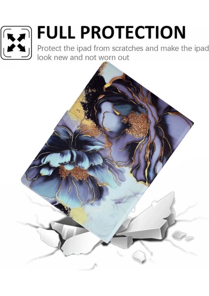 Samsung Galaxy Tab A7 10.4 (2020) T500 T505 Desenli Otomatik Uyandırma uyku Kart Tutucu Şakayık Çiçeği Tablet Kılıfı (Yurt Dışından) fiyatları