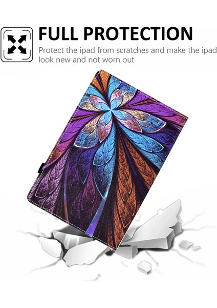 Elastik Bant Desen Baskı Standı Kart Tutucu Samsung Galaxy Tab A7 Lite 8.7 Inç SM T220 (WI FI) SM T225 LI Çiçek Tablet Kılıfı (Yurt Dışından)