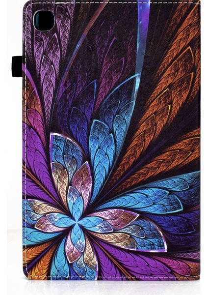 Elastik Bant Desen Baskı Standı Kart Tutucu Samsung Galaxy Tab A7 Lite 8.7 Inç SM T220 (WI FI) SM T225 LI Çiçek Tablet Kılıfı (Yurt Dışından)