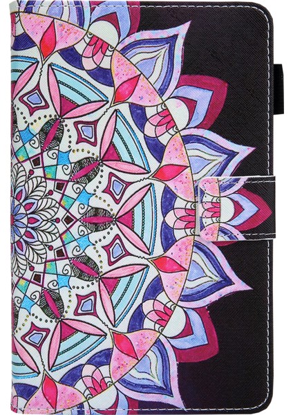 Samsung Galaxy Tab A8 10.5 (2021) SM X200 X205 A8 10.5 (2022) MANDALA Çiçek Desen Baskı Kart Tutucu Tablet Kılıfı (Yurt Dışından) modelleri