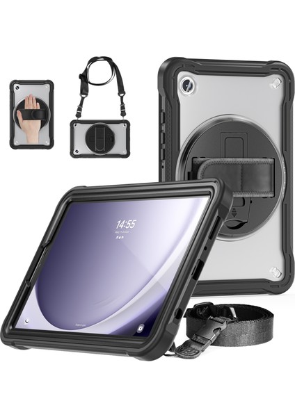 Samsung Galaxy Tab A9 El Kayışı Omuz Askısı Şeffaf Tablet Kılıfı (Yurt Dışından)