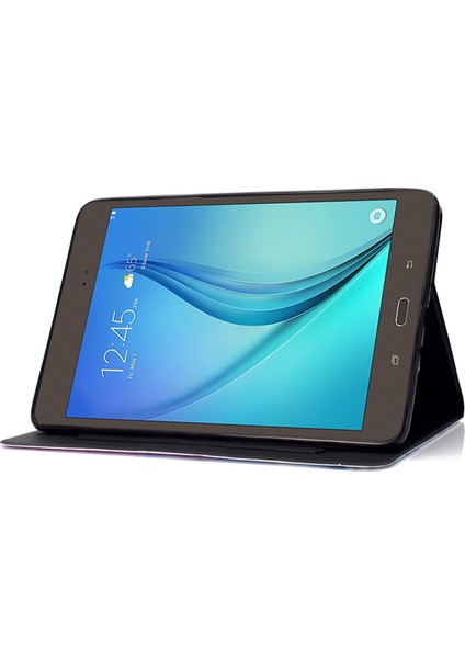 Samsung Galaxy Tab A 8.0 SM T350 T355C (2015) Desen Baskı Pu Deri Standı Kart Tutucu Koruyucu Gökkuşağı Tablet Kılıfı (Yurt Dışından)