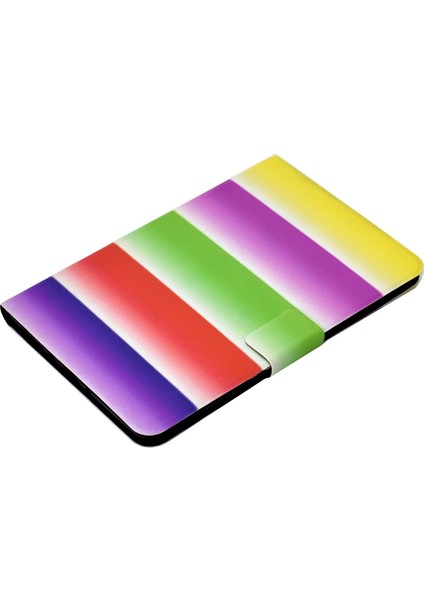 Samsung Galaxy Tab A 8.0 SM T350 T355C (2015) Desen Baskı Pu Deri Standı Kart Tutucu Koruyucu Gökkuşağı Tablet Kılıfı (Yurt Dışından)