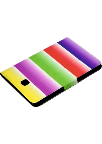 Samsung Galaxy Tab A 8.0 SM T350 T355C (2015) Desen Baskı Pu Deri Standı Kart Tutucu Koruyucu Gökkuşağı Tablet Kılıfı (Yurt Dışından)