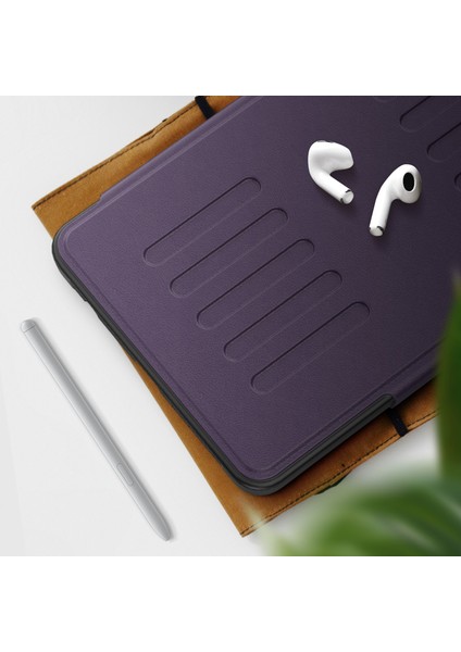 Samsung Galaxy Tab A9 (SM X110 X115) 5 Seviye Ayarlanabilir Standlı Kart Tutuculu Kalem Yuvalı Tablet Kılıfı (Yurt Dışından)