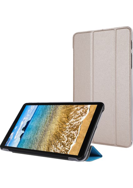 Ipek Doku Deri Üç Katlı Stand Samsung Galaxy Tab A7 Lite 8.7 Inç Tablet Kılıfı (Yurt Dışından)