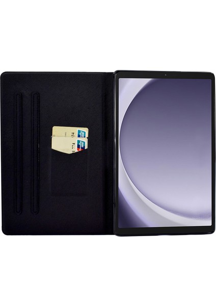 Samsung Galaxy Tab A9 Kart Yuvaları Standı Deri Tablet Kılıfı (Yurt Dışından)