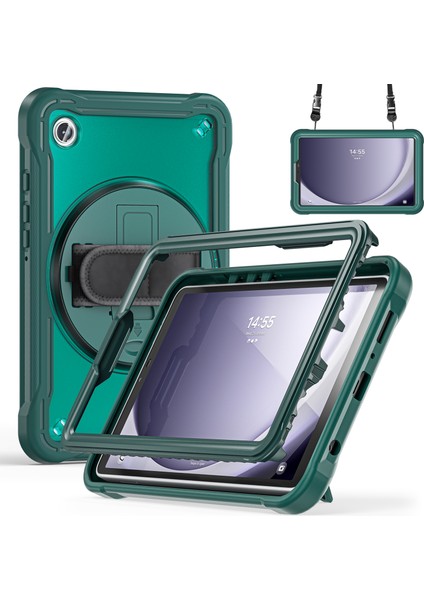 Samsung Galaxy Tab A9 El Kayışı Omuz Askısı Gece Yarısı Tablet Kılıfı (Yurt Dışından)