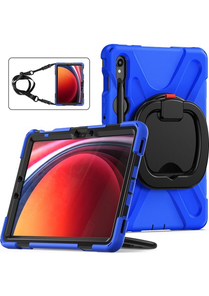 Seashell Digital Samsung Galaxy Tab S9 Fe s9 s8 s7 Pc Silikon Koruyucu Standı Omuz Askılı Sağlam Tablet Kılıfı (Yurt Dışından)