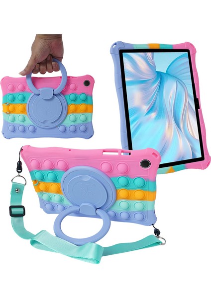 Samsung Galaxy Tab A9 Pop Kacık Pc Silikon El Kavrama Tablet Kılıfı (Yurt Dışından)