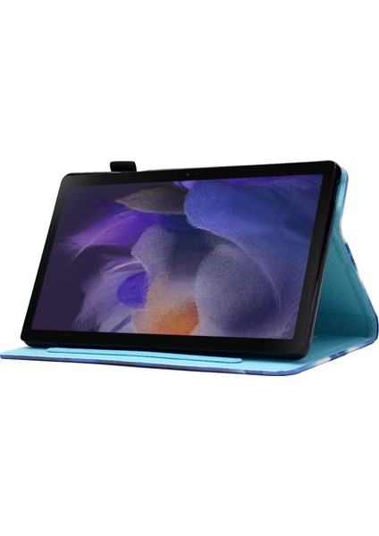 Samsung Galaxy Tab A8 10.5 (2021) SM X200 SM X205 Desen Baskı Dikiş Pu Deri Kalem Tutucu Sevimli Panda Tablet Kılıfı (Yurt Dışından)