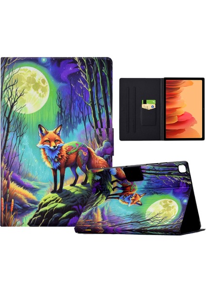 Samsung Galaxy Tab A7 10.4 (2020) T500 T505 Desen Otomatik Uyandırma uyku Kart Tutucu Ayışığı Tilki Tablet Kılıfı (Yurt Dışından)