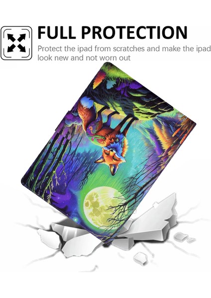 Samsung Galaxy Tab A7 10.4 (2020) T500 T505 Desen Otomatik Uyandırma uyku Kart Tutucu Ayışığı Tilki Tablet Kılıfı (Yurt Dışından) fiyatları