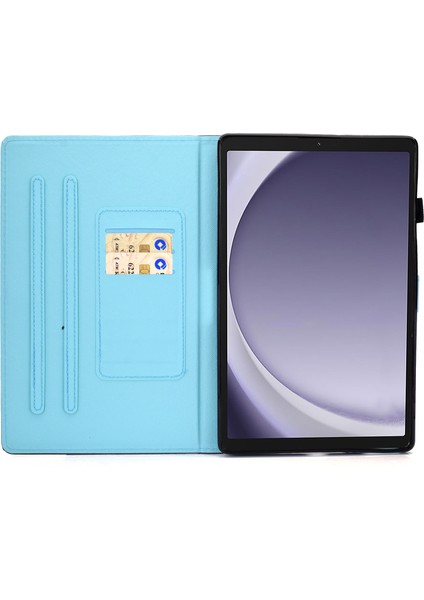 Samsung Galaxy Tab A9 Pu Deri Desen Baskı Kalem Tutucu Akıllı Gökyüzü Tablet Kılıfı (Yurt Dışından)