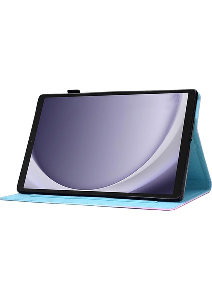 Samsung Galaxy Tab A9 Pu Deri Desen Baskı Kalem Tutucu Akıllı Gökyüzü Tablet Kılıfı (Yurt Dışından)