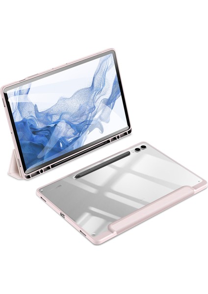 Samsung Galaxy Tab S9 Fe Deri Üç Katlı Stand Kalem Yuvası Tablet Kılıfı (Yurt Dışından)