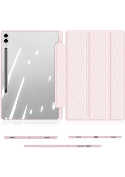 Samsung Galaxy Tab S9 Fe Deri Üç Katlı Stand Kalem Yuvası Tablet Kılıfı (Yurt Dışından)