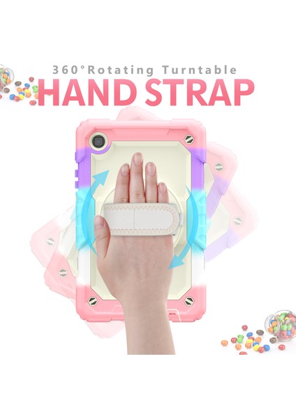 Tam Vücut Silikon Pc Sağlam Pet Ekran Koruyucu Kick Standlı El Omuz Askısı Samsung Galaxy Tab A7 Lite Kamuflaj bej Tablet Kılıfı (Yurt Dışından) fiyatları