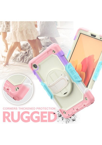 Tam Vücut Silikon Pc Sağlam Pet Ekran Koruyucu Kick Standlı El Omuz Askısı Samsung Galaxy Tab A7 Lite Kamuflaj bej Tablet Kılıfı (Yurt Dışından) indirimleri