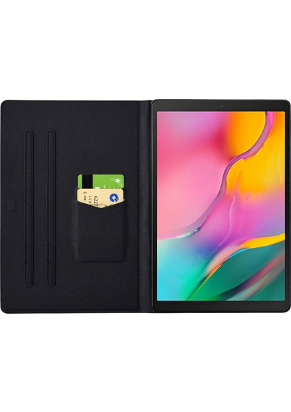 Samsung Galaxy Tab A 10.1 (2019) T510 T515 Desen Baskı Kartı Yuvası Deri Ananas Tablet Kılıfı (Yurt Dışından)