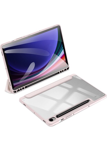 Samsung Galaxy Tab S9 Fe Deri Üç Katlı Stand Kalem Yuvası Tablet Kılıfı (Yurt Dışından)