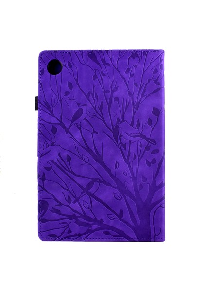 Samsung Galaxy Tab A8 10.5 (2021) X200 X205 (2022) Standı Deri Kart Tutucu Baskılı Ağaç Tablet Kılıfı (Yurt Dışından)