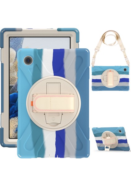 Samsung Galaxy Tab A8 10.5 (2021 2022) Standı Pc Silikon El Askısı Omuz Askılı Koruyucu Tablet Kılıfı (Yurt Dışından) modelleri