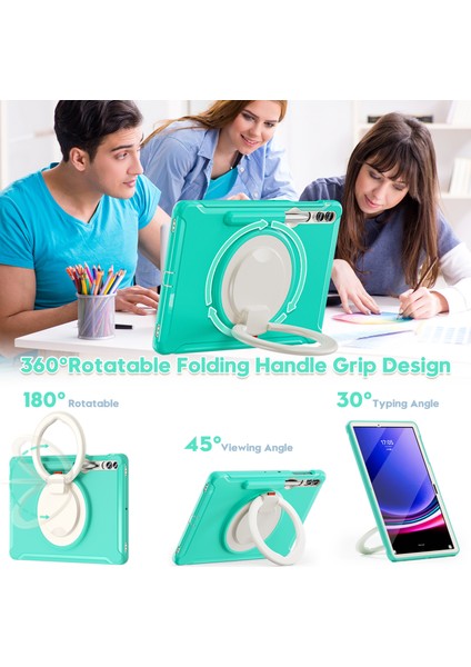 Samsung Galaxy Tab S9 FE S7 T970 TAB S7 Fe T730 TAB S8 X800 TAB S9 X810 Pc Tpu Döner Kalem Tutuculu Nane Tablet Kılıfı (Yurt Dışından)