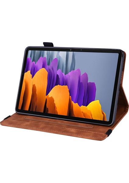 Samsung Galaxy Tab S9 Fe s9 s8 s7 Çiçek Desenli Baskı Deri Standı Kalem Tutucu Askı Tablet Kılıfı (Yurt Dışından)