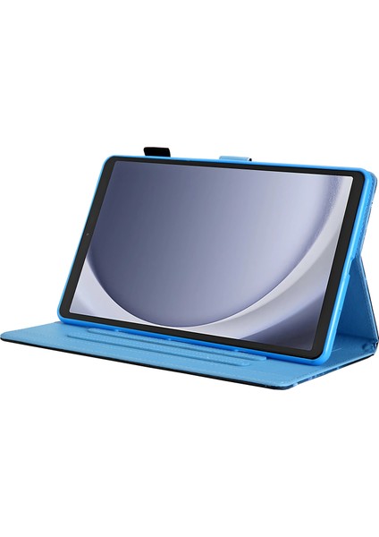 Samsung Galaxy Tab A9 X110 X115 Flip Stand Pu Deri Desen Köpüklü Kum Tablet Kılıfı (Yurt Dışından)