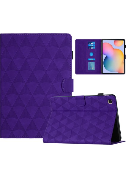 Samsung Galaxy Tab S6 Lite (2024 2022 (2020) SM P610 P615 Deri Elmas Desenli Tablet Kılıfı (Yurt Dışından)
