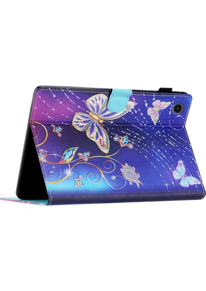 Samsung Galaxy Tab A8 10.5 (2021) X205 X200 Koruyucu Desen Baskı Pu Deri Çevirin Tablet Kılıfı (Yurt Dışından)