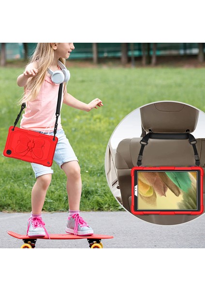 Şekli Tekme Standı Düz ​​ Pc Silikon Samsung Galaxy Tab A7 Lite Omuz Askılı Koruyucu 8 7 Inç Tablet Kılıfı (Yurt Dışından) indirimleri