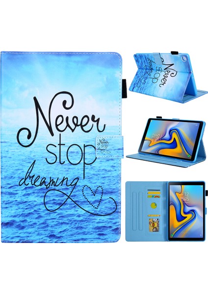 Desen Baskı Pu Deri Kart Tutucu Standı Samsung Galaxy Tab A 10.1 (2019) SM T510 SM T515 SEA Tablet Kılıfı (Yurt Dışından)