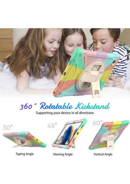 Samsung Galaxy Tab A8 10.5 (2021 2022) Silikon Pc El Kayışı Tekme Standı Omuz Askılı Çok Tablet Kılıfı (Yurt Dışından) fiyatları