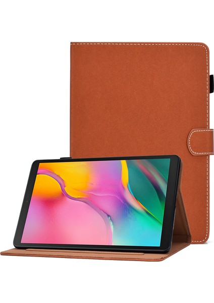 Samsung Galaxy Tab A 10.1 (2019) T510 T515 Pu Deri Manyetik Toka Kart Yuvaları Ayarlanabilir Stand Tablet Kılıfı (Yurt Dışından)