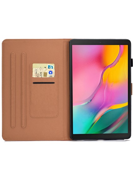 Samsung Galaxy Tab A 10.1 (2019) T510 T515 Pu Deri Manyetik Toka Kart Yuvaları Ayarlanabilir Stand Tablet Kılıfı (Yurt Dışından)