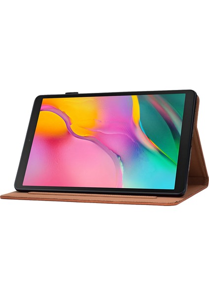 Samsung Galaxy Tab A 10.1 (2019) T510 T515 Pu Deri Manyetik Toka Kart Yuvaları Ayarlanabilir Stand Tablet Kılıfı (Yurt Dışından)