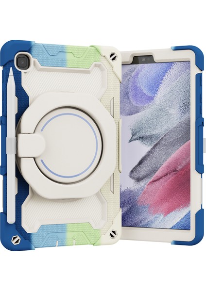 Pc Silikon Hibrit Koruyucu Dört Köşe Düşmeye Dayanıklı 2'si 1 Arada 360 Derece Standı Samsung Galaxy Tab A7 Lite Tablet Kılıfı (Yurt Dışından)