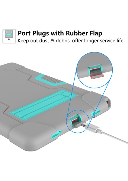 Seashell Digital Samsung Galaxy Tab A8 10.5 (2021 2022) Koruyucu Silikon Pc Hibrit Kickstand nane Tablet Kılıfı (Yurt Dışından)